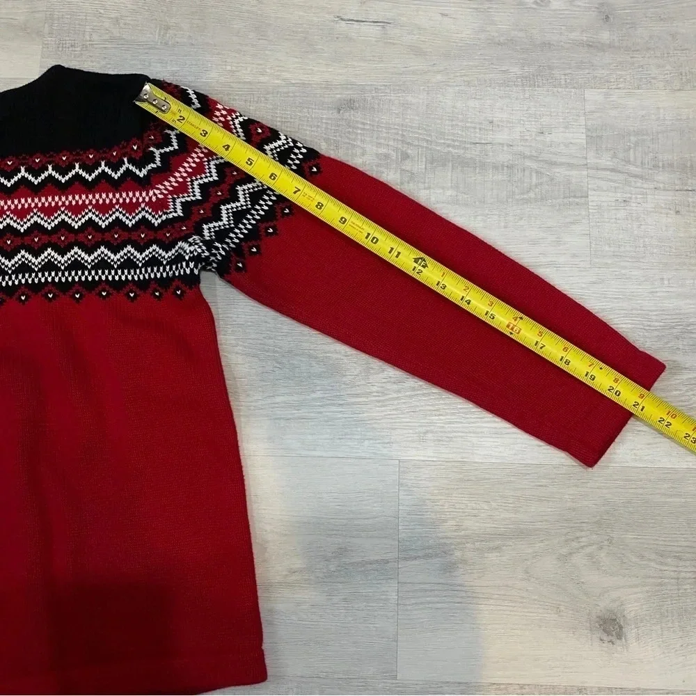 Vintage Eddie Bauer Unisex Fairisle 100% Wool Knit Pullover Sweater Men's Small